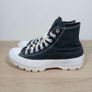 Converse Run Star Hike Black White High Top Platform Lugged Canvas Sneakers 1687